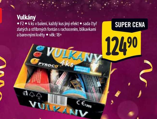 Vulkány 4 ks v balení 