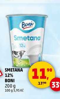 SMETANA 12% BONI, 200 g  v akci