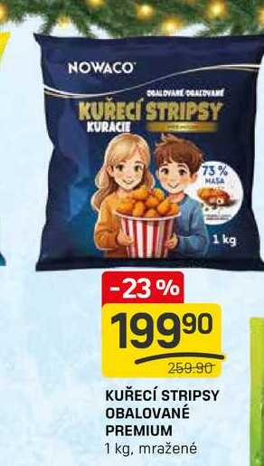 KUŘECÍ STRIPSY OBALOVANÉ PREMIUM 1 kg, mražené