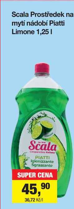 Scala Prostředek na mytí nádobí Piatti Limone 1,25 I 