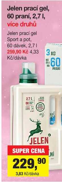Jelen prací gel, 60 praní, 2,7 1