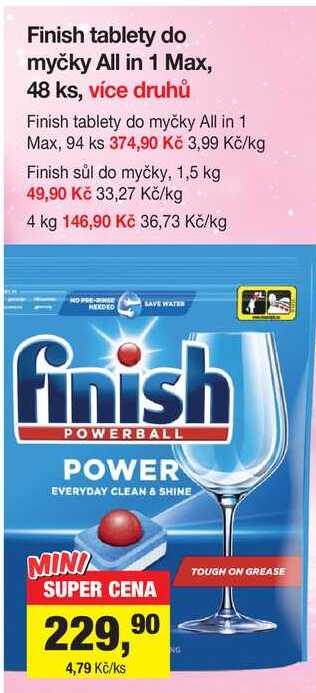 Finish tablety do myčky All in 1 Max, 48 ks 