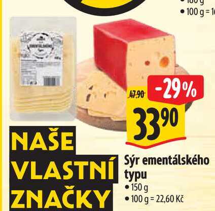  Sýr ementálského typu  150 g