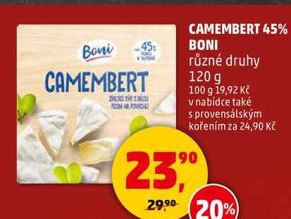 CAMEMBERT 45% BONI, 120 g 