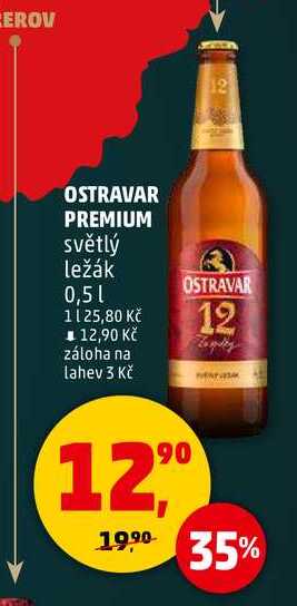 OSTRAVAR PREMIUM světlý ležák, 0,5 l