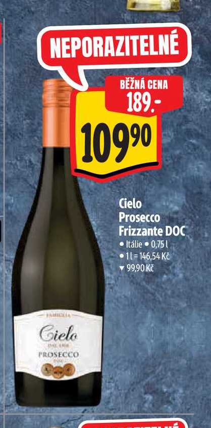   Cielo Prosecco Frizzante DOC  0,75 l