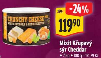 Mixit Křupavý sýr Cheddar, 70 g