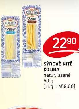 SÝROVÉ NITĚ KOLIBA natur, uzené 50 g 