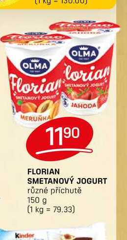FLORIAN SMETANOVÝ JOGURT různé příchutě 150 g 