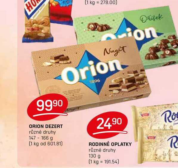 ORION DEZERT různé druhy 147-166 g 