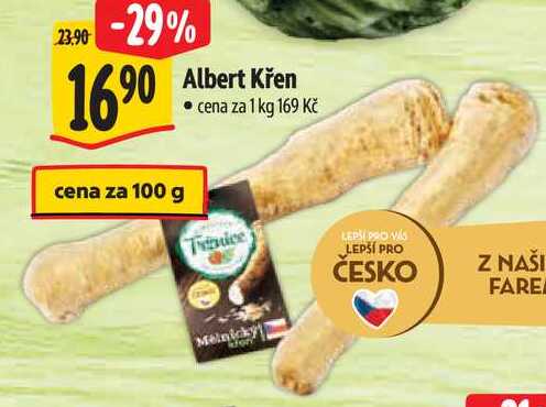 Albert Křen, cena za 100 g