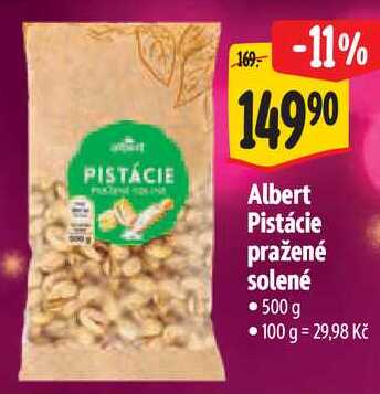 Albert Pistácie pražené solené, 500 g
