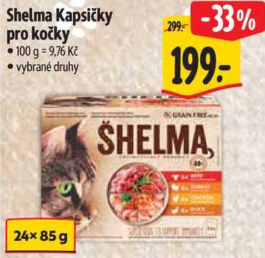 Shelma Kapsičky pro kočky, 24x 85 g