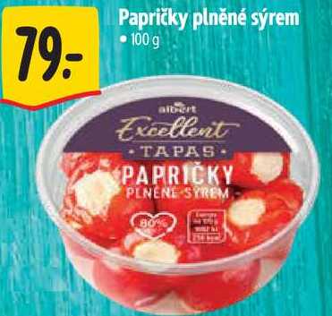 Papričky plněné sýrem, 100 g 
