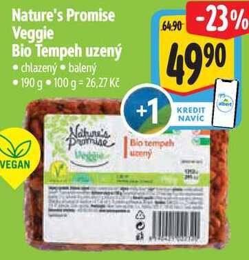 Nature's Promise Veggie Bio Tempeh uzený, 190 g