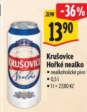 Krušovice Hořké nealko, 0,5 l