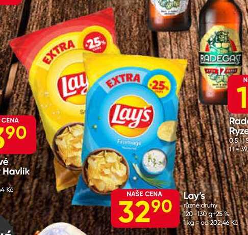 Lay's různé druhy 120-130 g+25% 