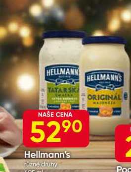 Hellmann's Tatarská omáčka, Majonéza 405ml, vybrané druhy