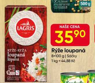 LAGRIS Rýže loupaná 8×100 g, Sáčky