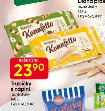 Konafetto Trubičky s náplní různé druhy 140 g 