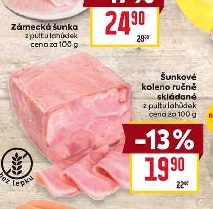 Šunkové koleno ručně skládané z pultu lahůdek cena za 100g