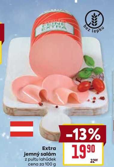Extra jemný salám z pultu lahůdek cena za 100g