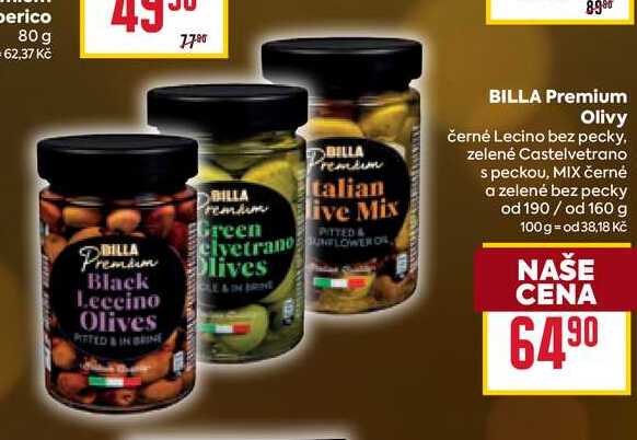 BILLA Premium Olivy od 190/od 160g