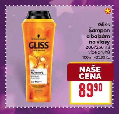 Gliss Šampon a balzám na vlasy 200/250 ml 