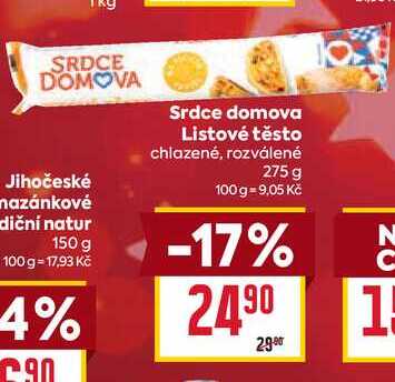 Srdce domova Listové těsto chlazené, rozválené 275 g