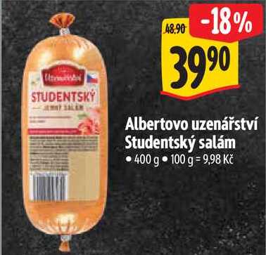 Albertovo uzenářství Studentský salám, 400 g