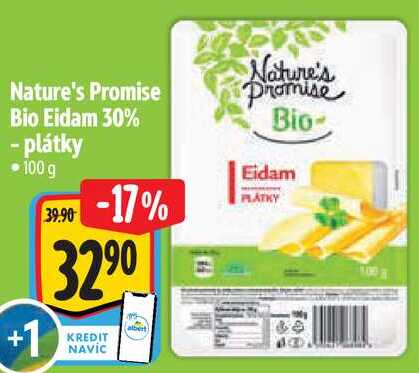 Nature's Promise Bio Eidam 30% - plátky, 100 g
