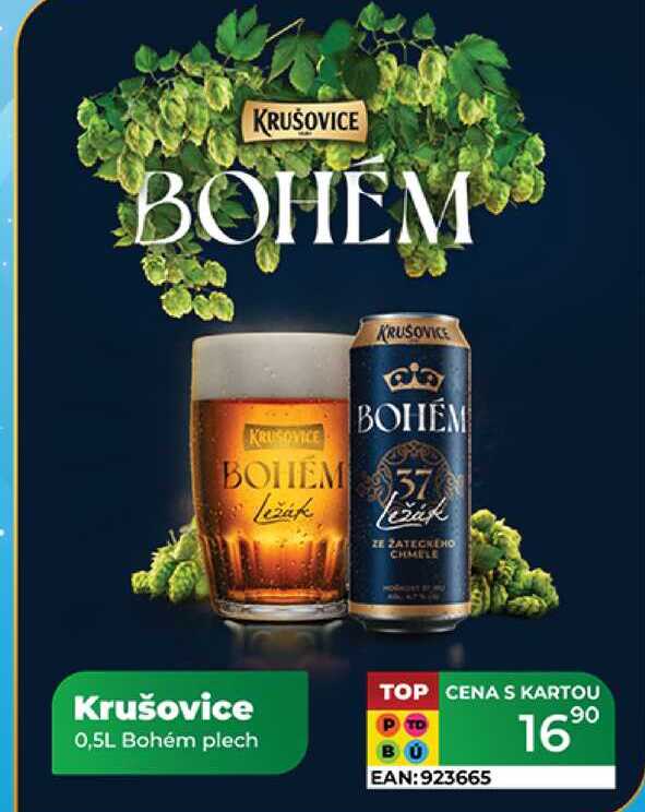Krušovice 0,5L Bohém plech 