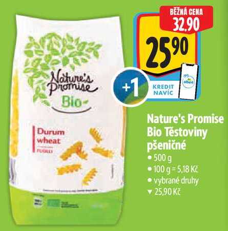 Nature's Promise Bio Těstoviny pšeničné, 500 g 