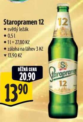 Staropramen 12, 0,5 l  v akci