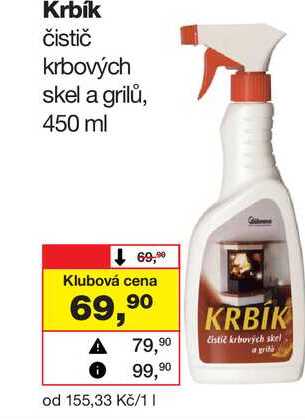 Krbík čistič krbových skel a grilů, 450 ml