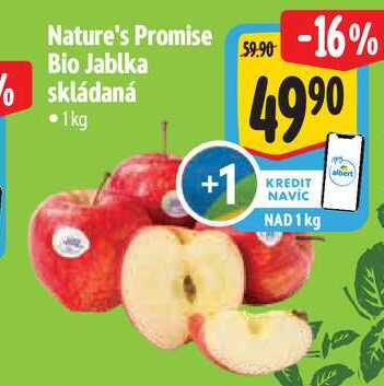 Nature's Promise Bio Jablka skládaná, 1 kg