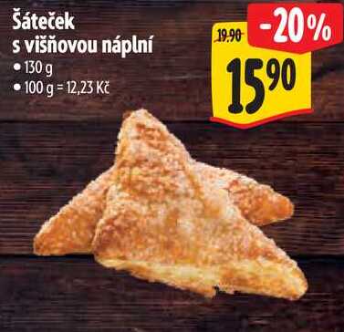 Šáteček s višňovou náplní, 130 g 