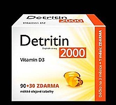 Detritin Vitamin D3 2000 IU 90 + 30 měkkých tobolek
