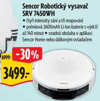Sencor Robotický vysavač SRV 7450WH