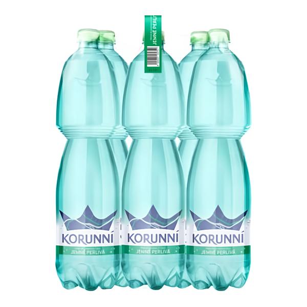 Korunní Jemně perlivá přírodní minerální voda multipack, 6x1,5l
