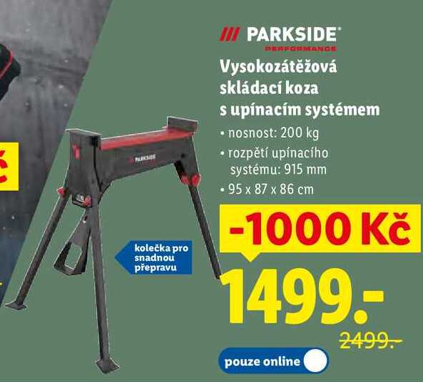 Vysokozátěžová skládací koza s upínacím systémem 