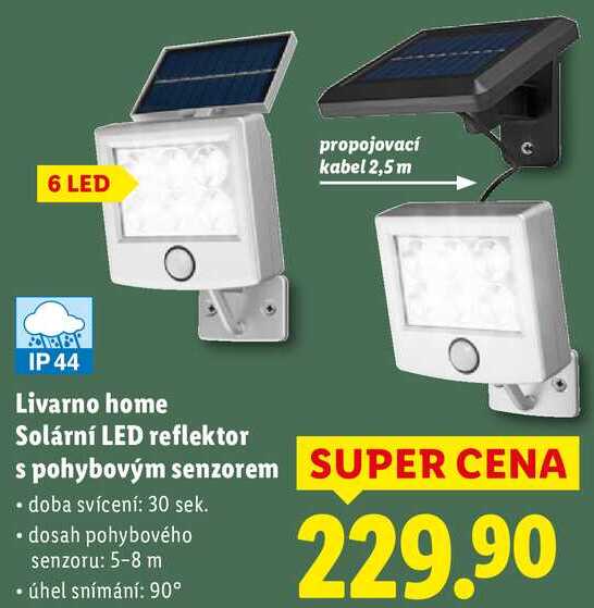 Livarno home Solární LED reflektor s pohybovým senzorem 