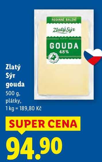 Zlatý Sýr gouda, 500 g 