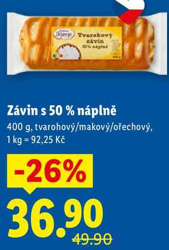 Závin s 50 % náplně, 400 g