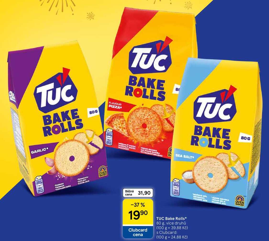 TUC Bake Rolls, 80 g, více druhů v akci | AkcniCeny.cz