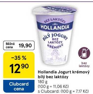 Hollandia Jogurt krémový bílý bez laktózy, 180 g 