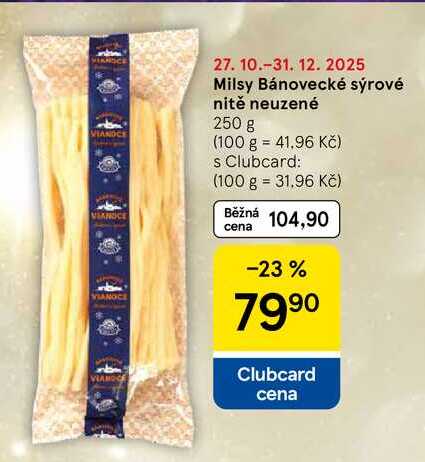 Milsy Bánovecké sýrové nitě neuzené, 250 g 