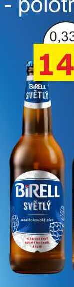 Radegast Birell světlý, nealkoholické pivo 0.33l