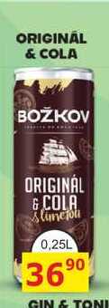BOŽKOV ORIGINAL & COLA 0,25L míchaný drink