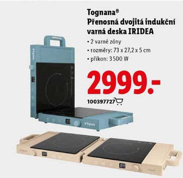 Tognana Přenosná dvojitá indukční varná deska IRIDEA
